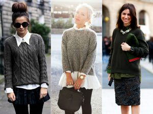 Модные луки со свитерами для женщин