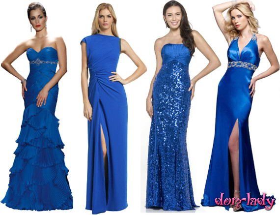 Синие новогодние платья