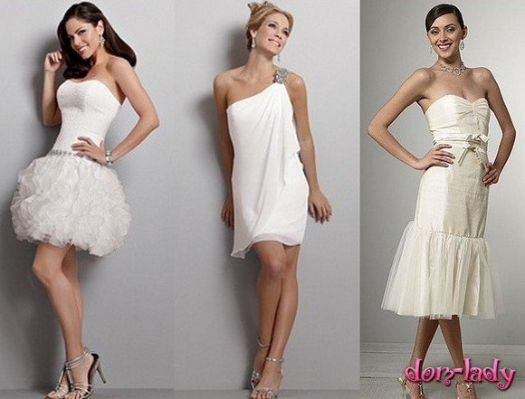 Короткие свадебные платья: модные модели 2016 года