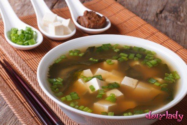 Мисо суп с рыбой и тофу