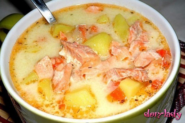 Финский суп с лососем и сливками 